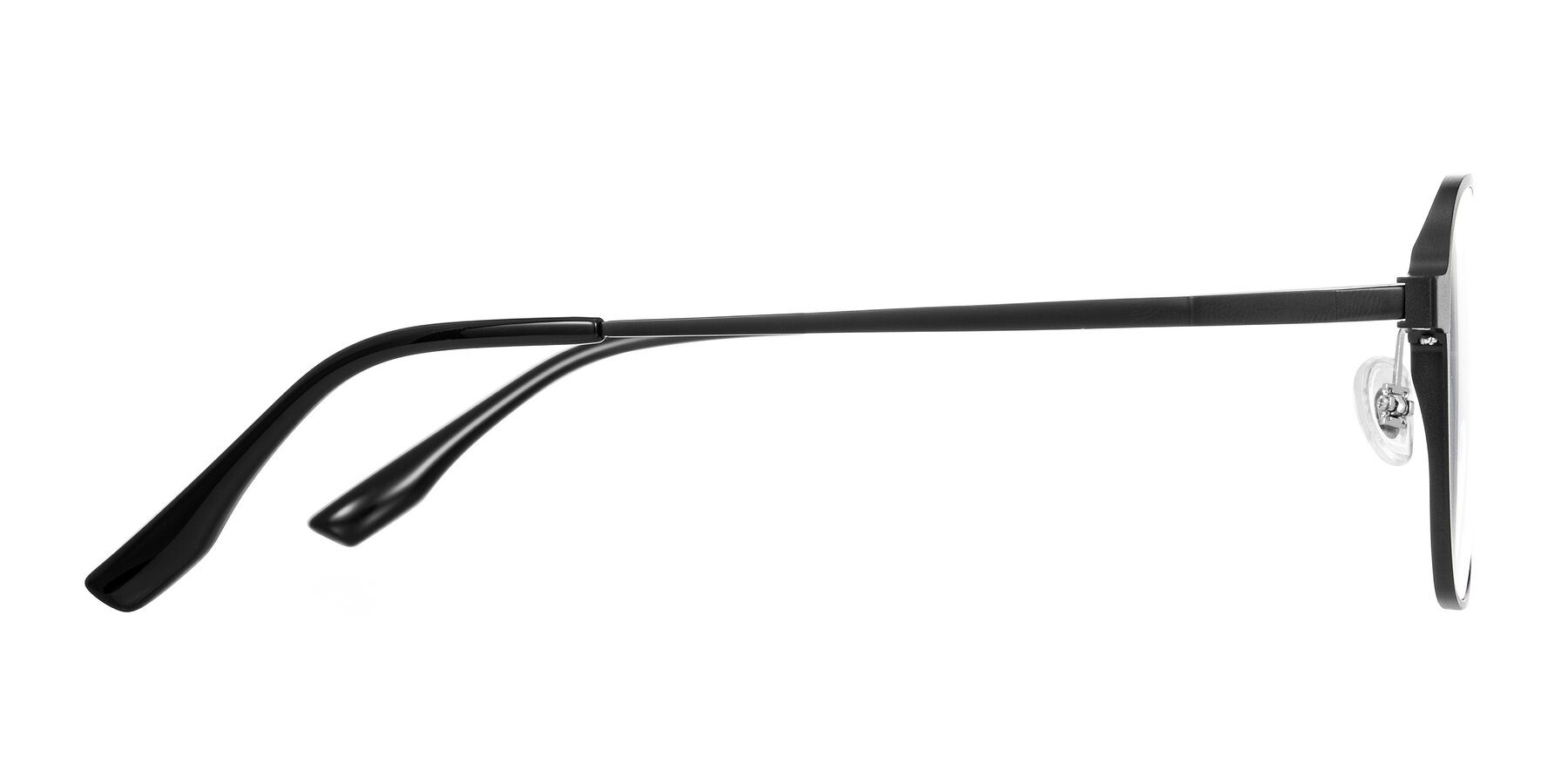 Side of Sanya in Matte Black with Clear Blue Light Blocking Lenses