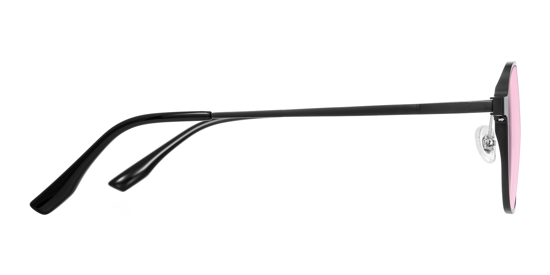 Side of Sanya in Matte Black with Light Pink Tinted Lenses