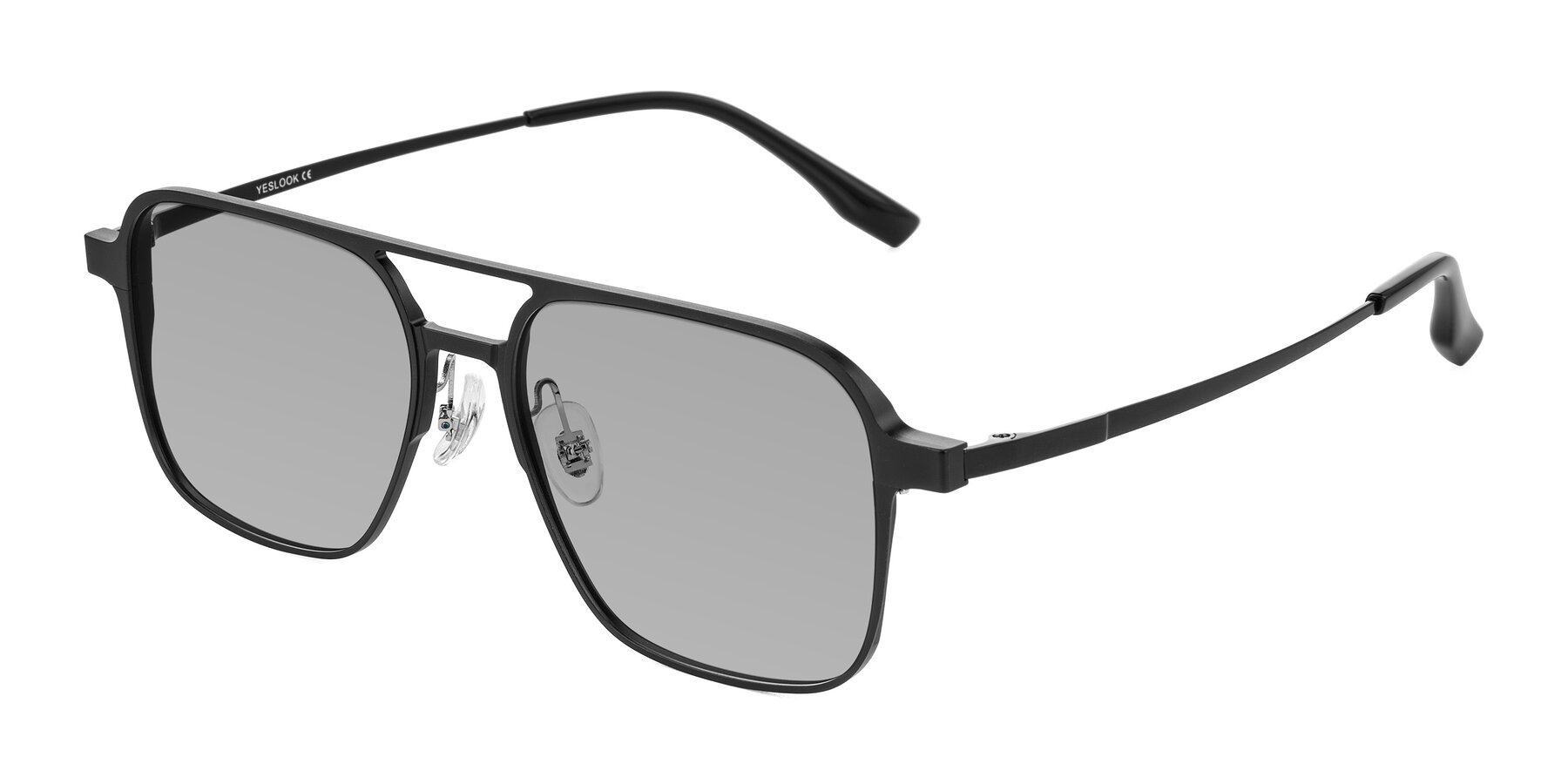 Angle of Sanya in Matte Black with Light Gray Tinted Lenses
