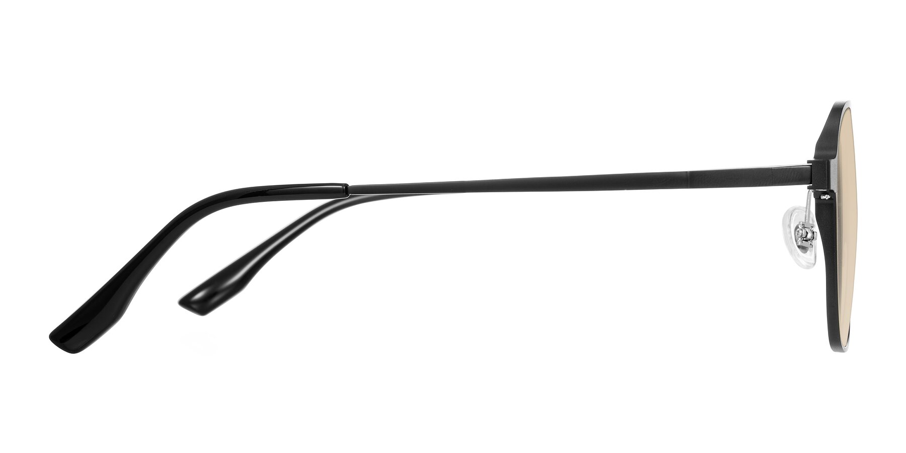 Side of Sanya in Matte Black with Light Brown Tinted Lenses