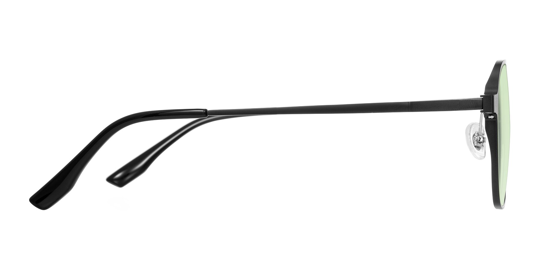 Side of Sanya in Matte Black with Light Green Tinted Lenses