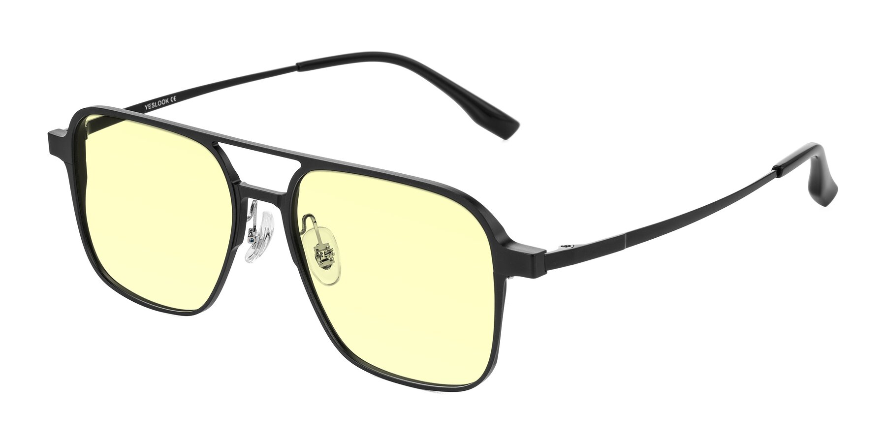 Angle of Sanya in Matte Black with Light Yellow Tinted Lenses