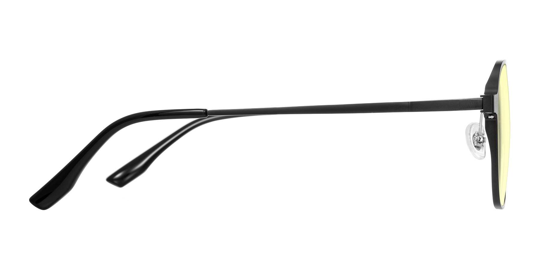 Side of Sanya in Matte Black with Light Yellow Tinted Lenses