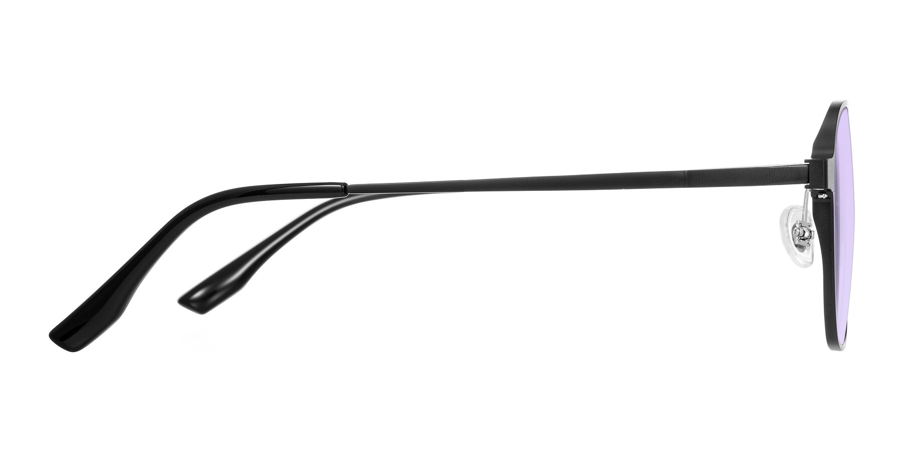 Side of Sanya in Matte Black with Light Purple Tinted Lenses