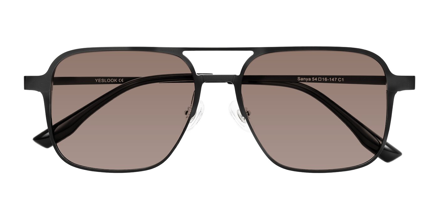 Sanya - Matte Black Tinted Sunglasses
