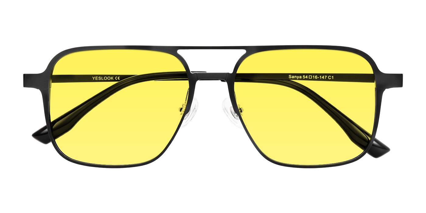Sanya - Matte Black Tinted Sunglasses