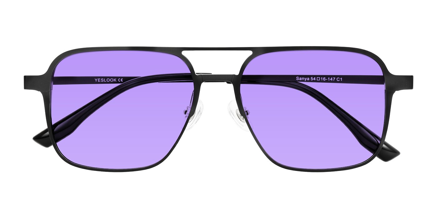 Sanya - Matte Black Tinted Sunglasses