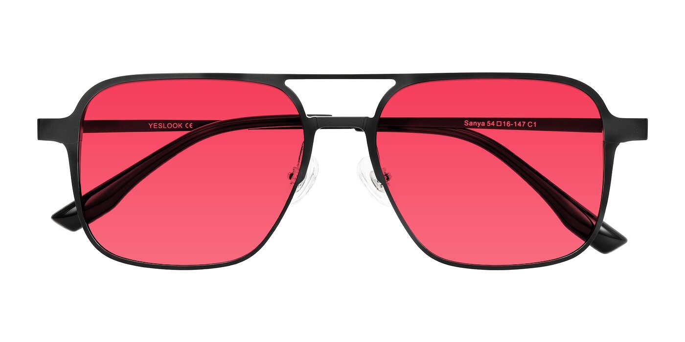 Sanya - Matte Black Tinted Sunglasses