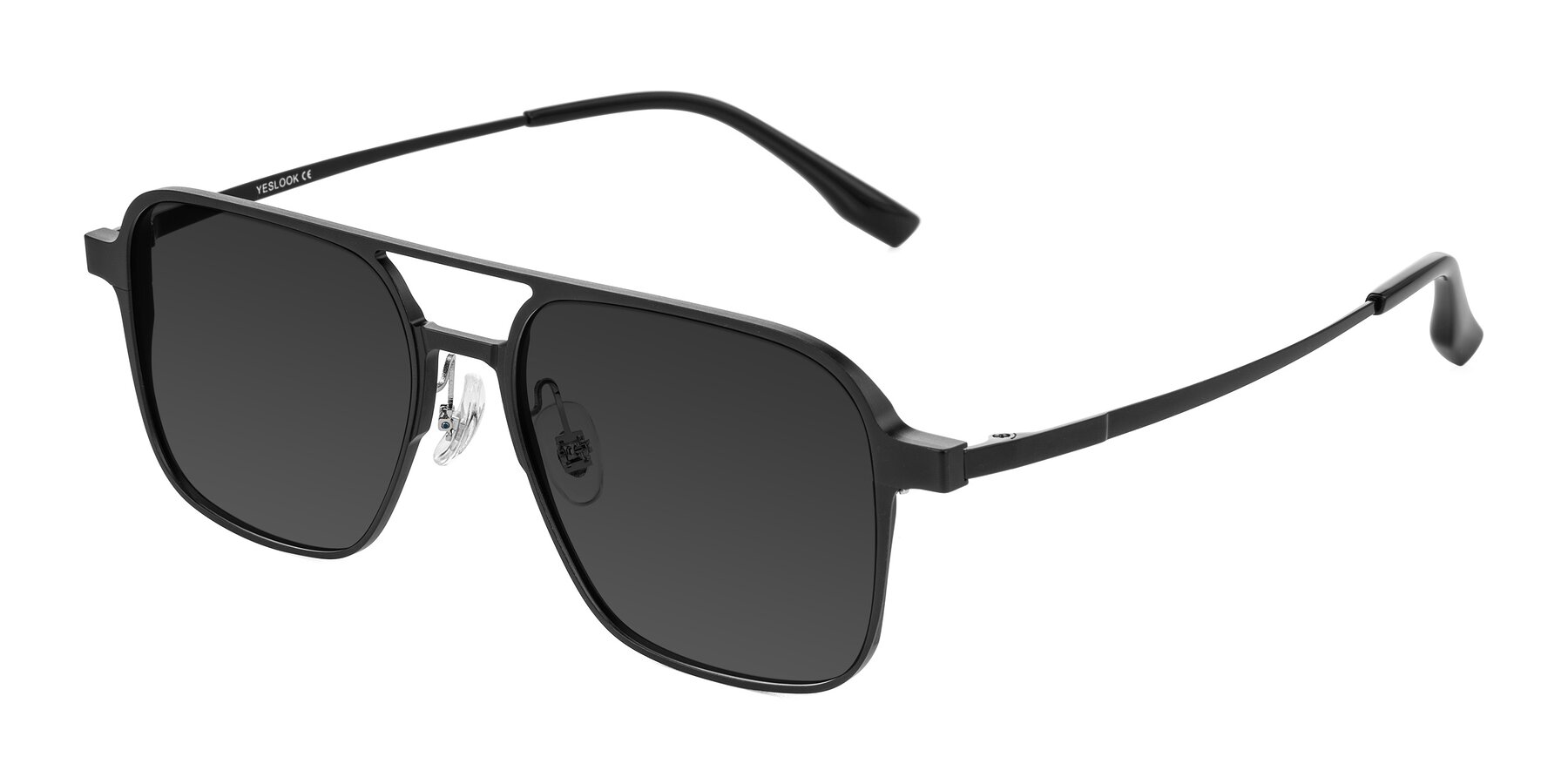 Angle of Sanya in Matte Black with Gray Tinted Lenses