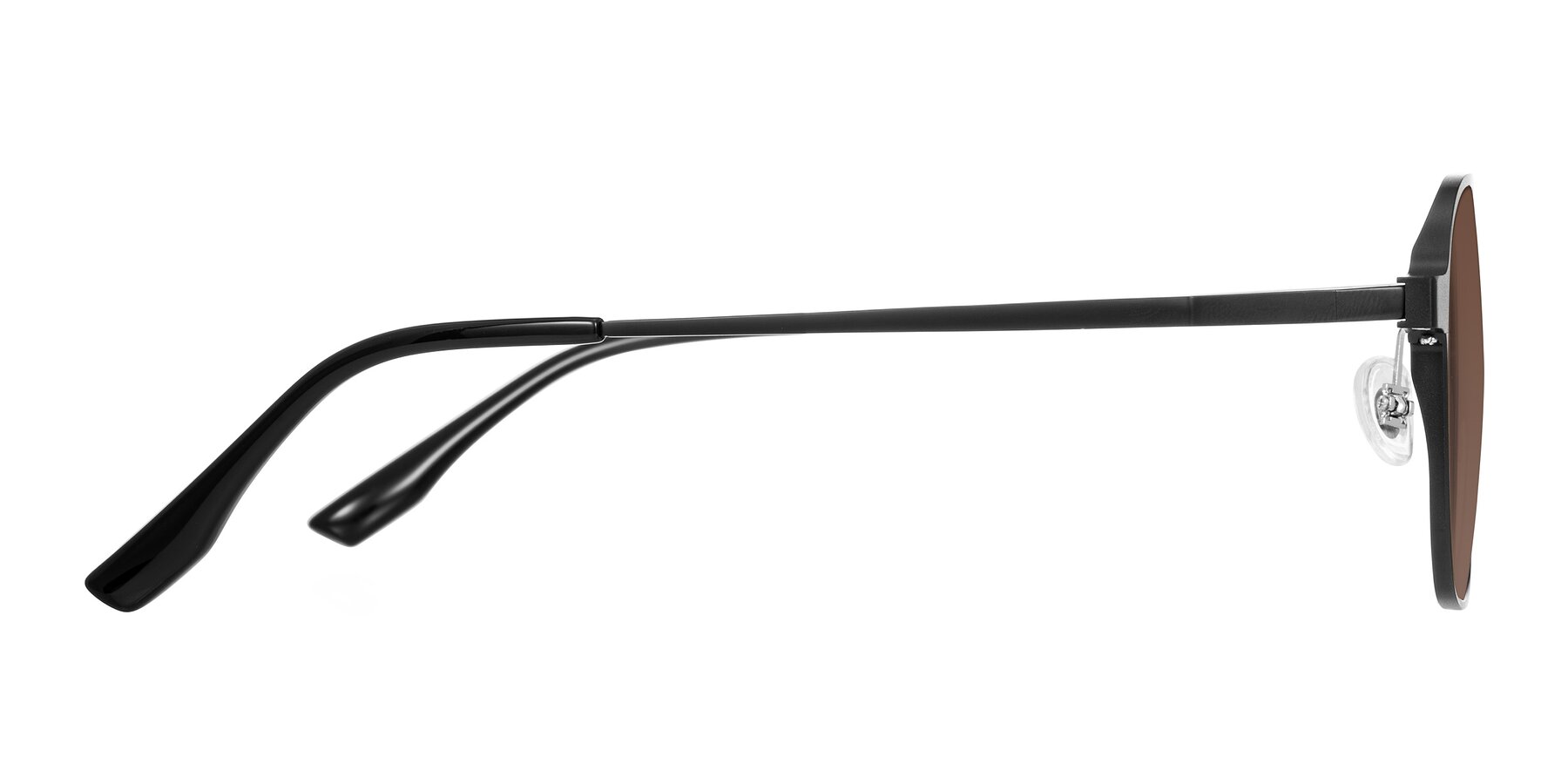 Side of Sanya in Matte Black with Brown Tinted Lenses