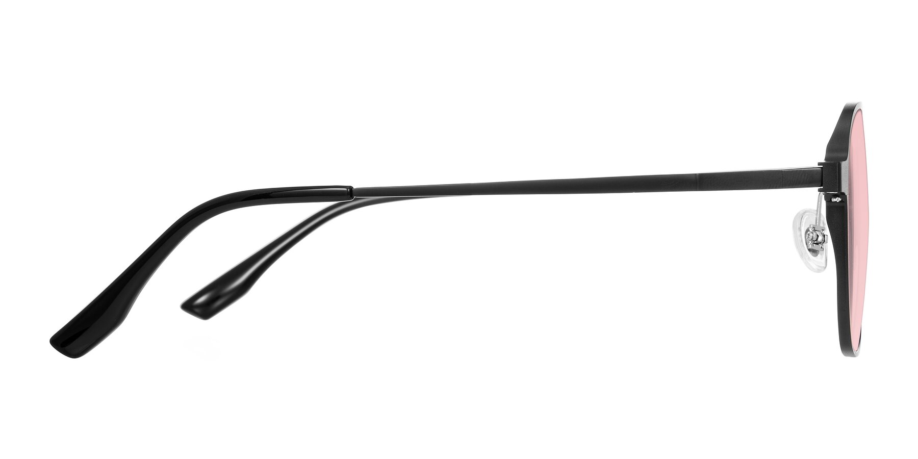 Side of Sanya in Matte Black with Light Garnet Tinted Lenses