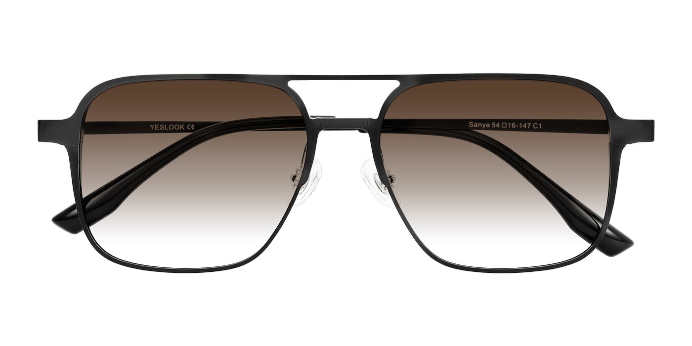 Sanya - Matte Black Gradient Sunglasses