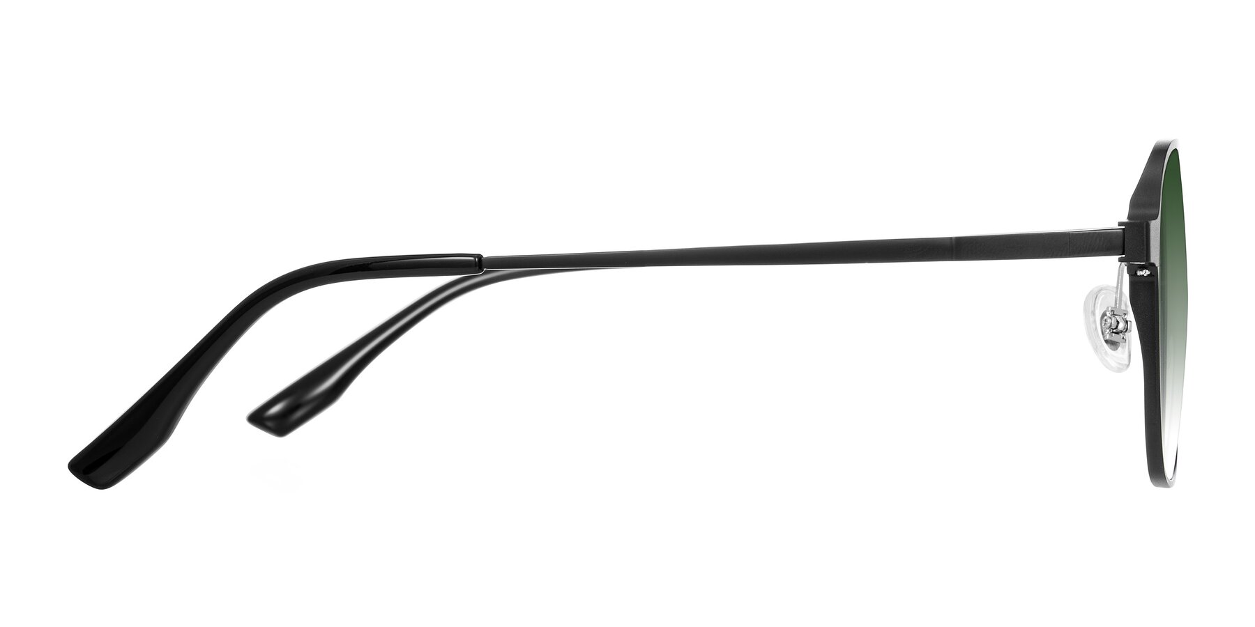 Side of Sanya in Matte Black with Green Gradient Lenses