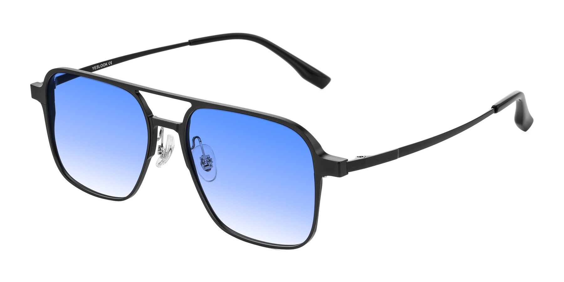 Angle of Sanya in Matte Black with Blue Gradient Lenses