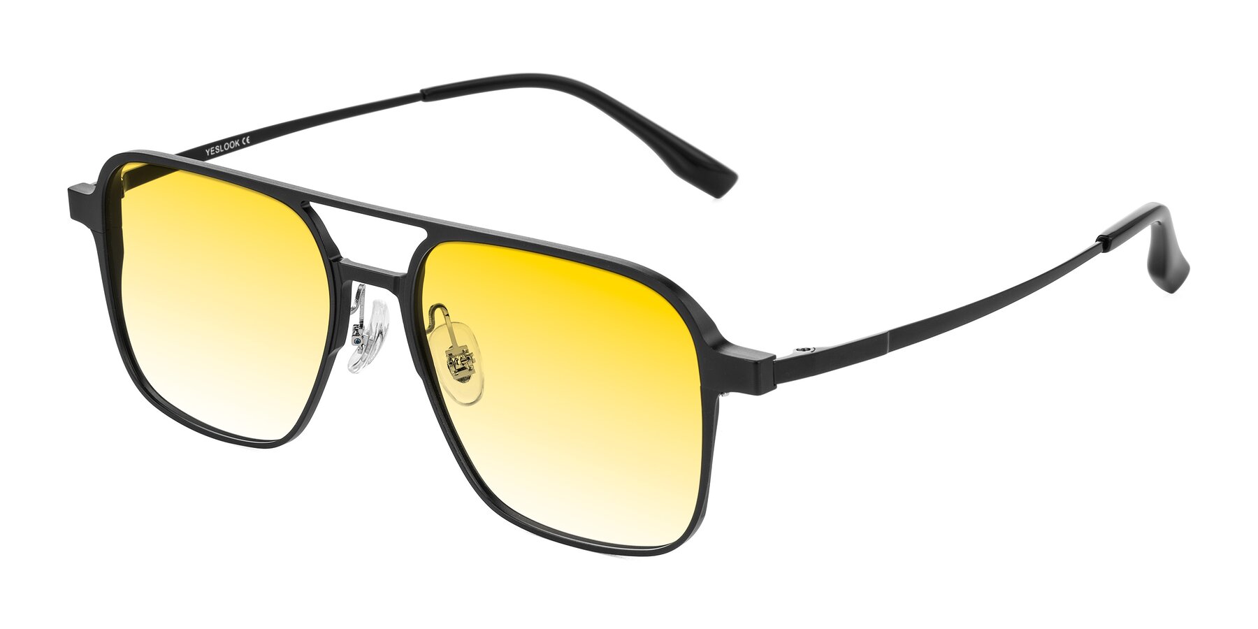Angle of Sanya in Matte Black with Yellow Gradient Lenses