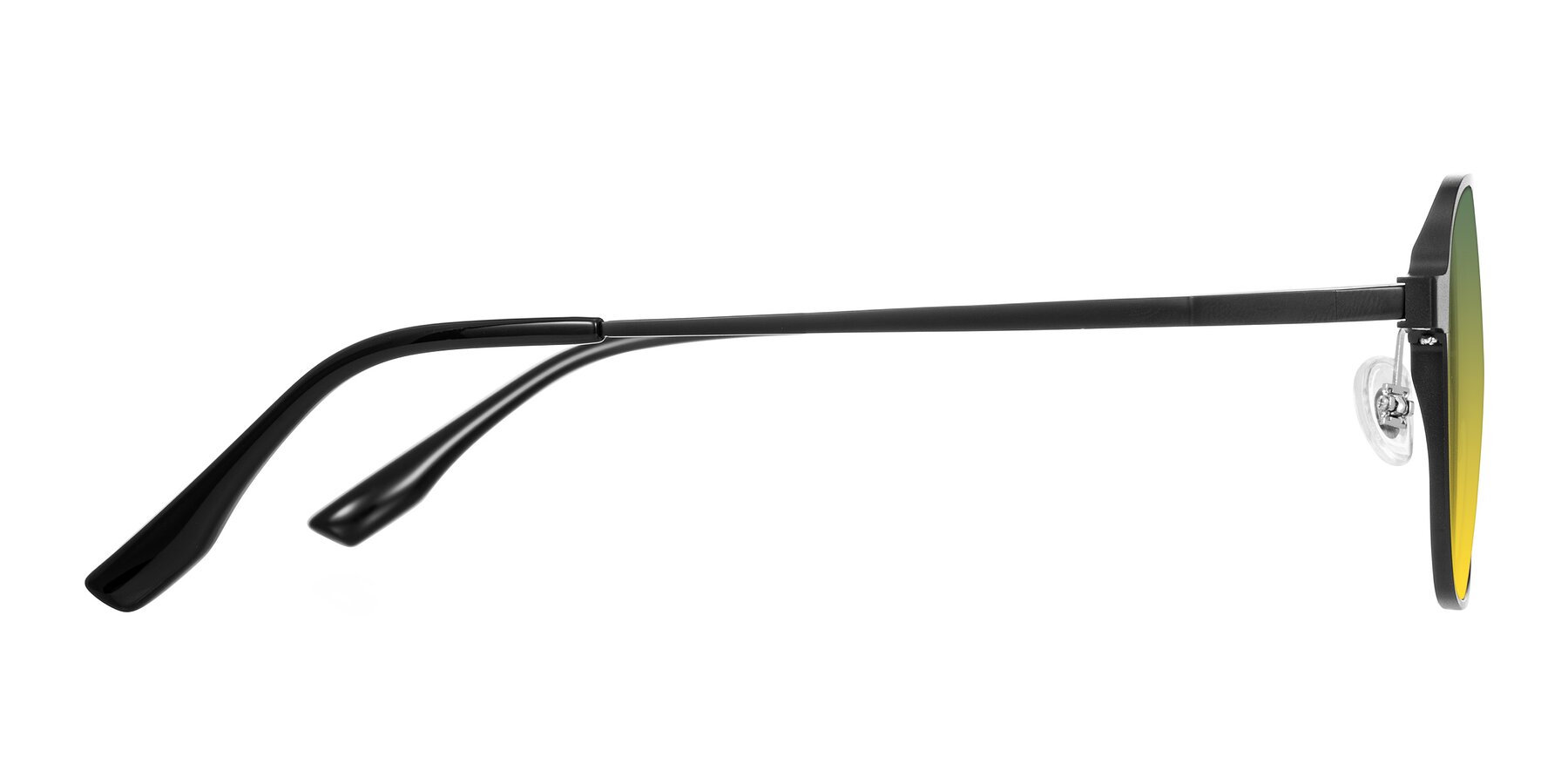 Side of Sanya in Matte Black with Green / Yellow Gradient Lenses