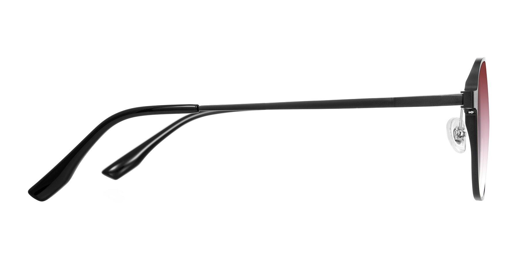 Side of Sanya in Matte Black with Garnet Gradient Lenses