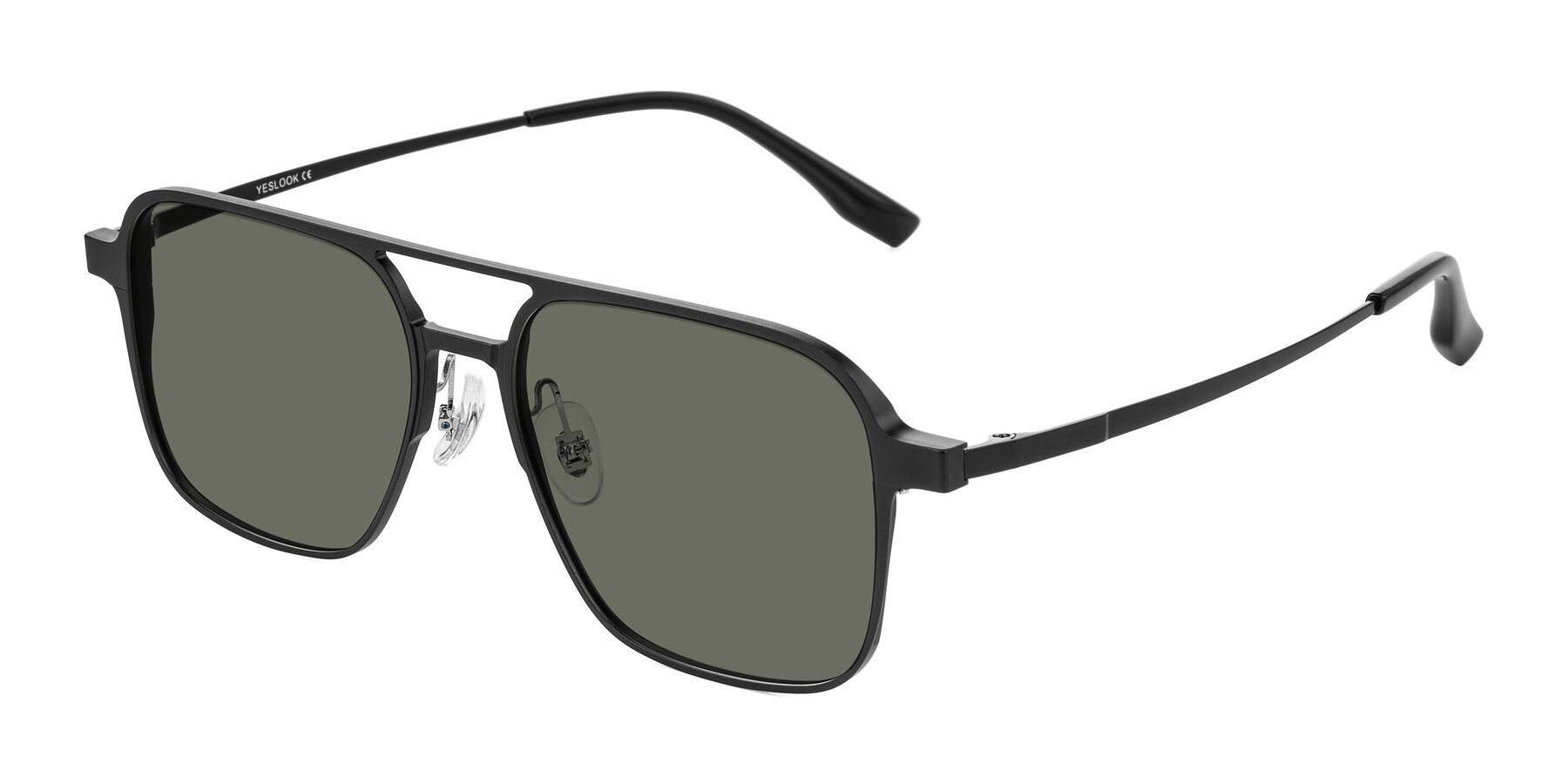 Angle of Sanya in Matte Black with Gray Polarized Lenses