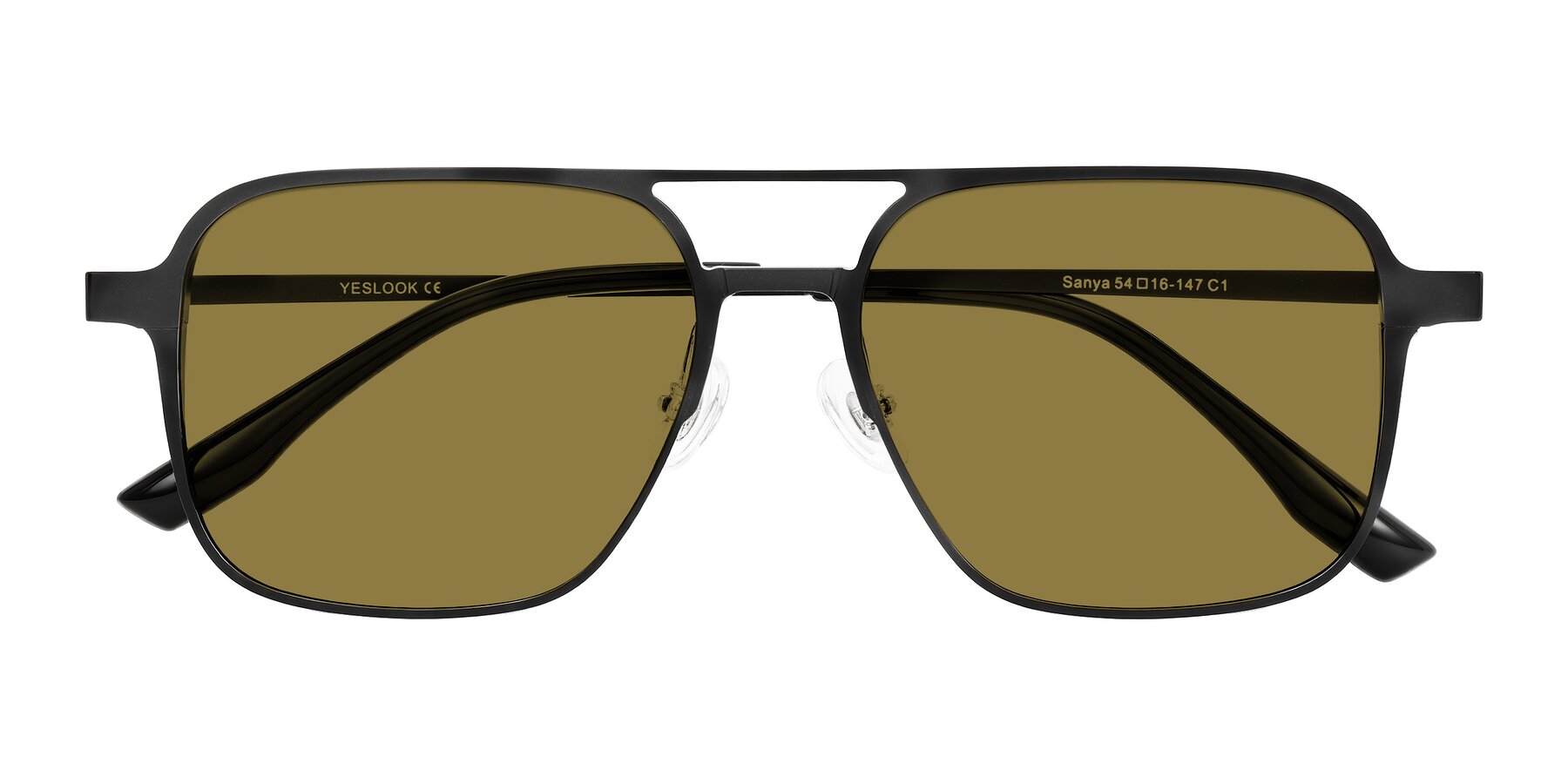 Folded Front of Sanya in Matte Black with Brown Polarized Lenses