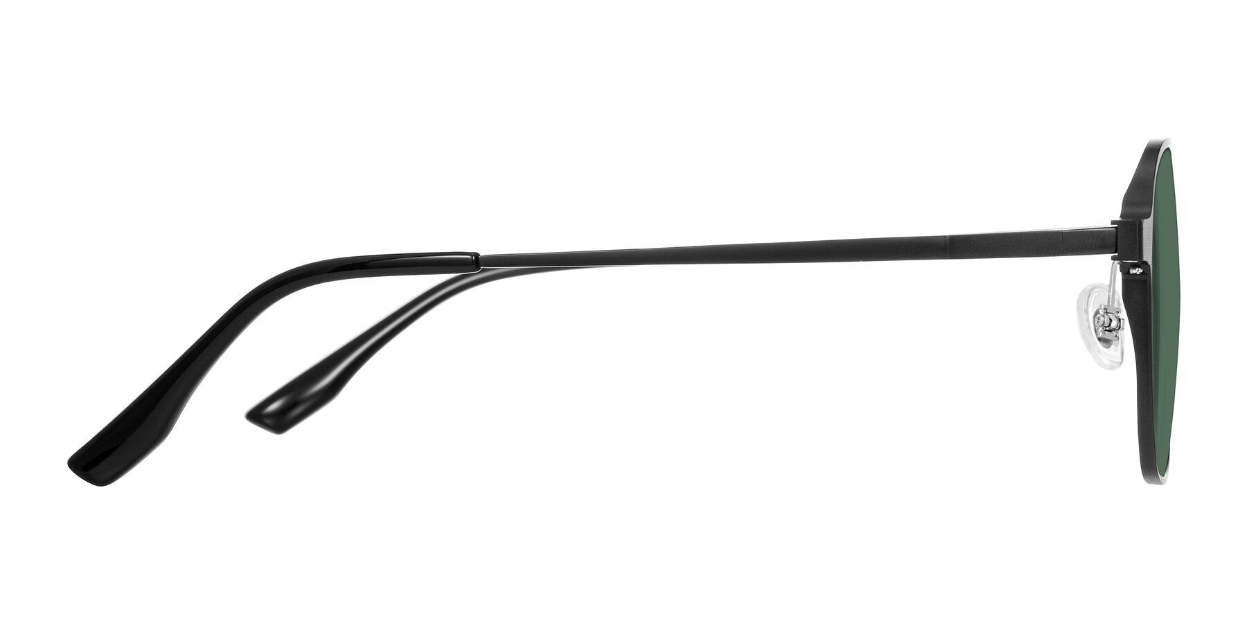 Side of Sanya in Matte Black with Green Polarized Lenses