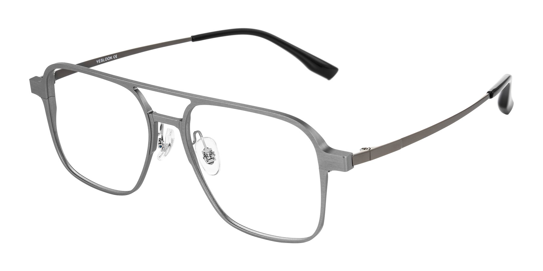 Angle of Sanya in Gunmetal with Clear Eyeglass Lenses