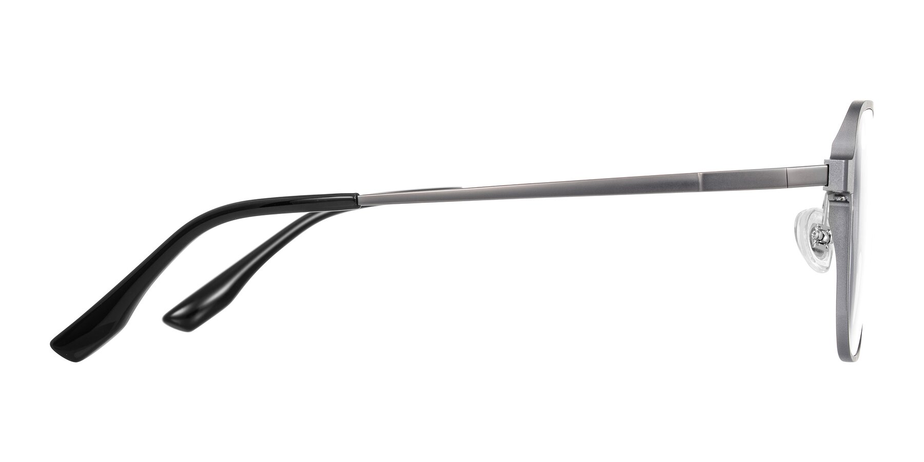 Side of Sanya in Gunmetal with Clear Eyeglass Lenses