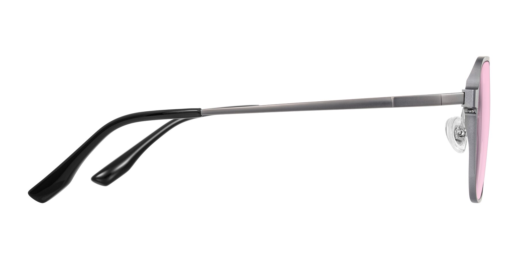 Side of Sanya in Gunmetal with Light Pink Tinted Lenses