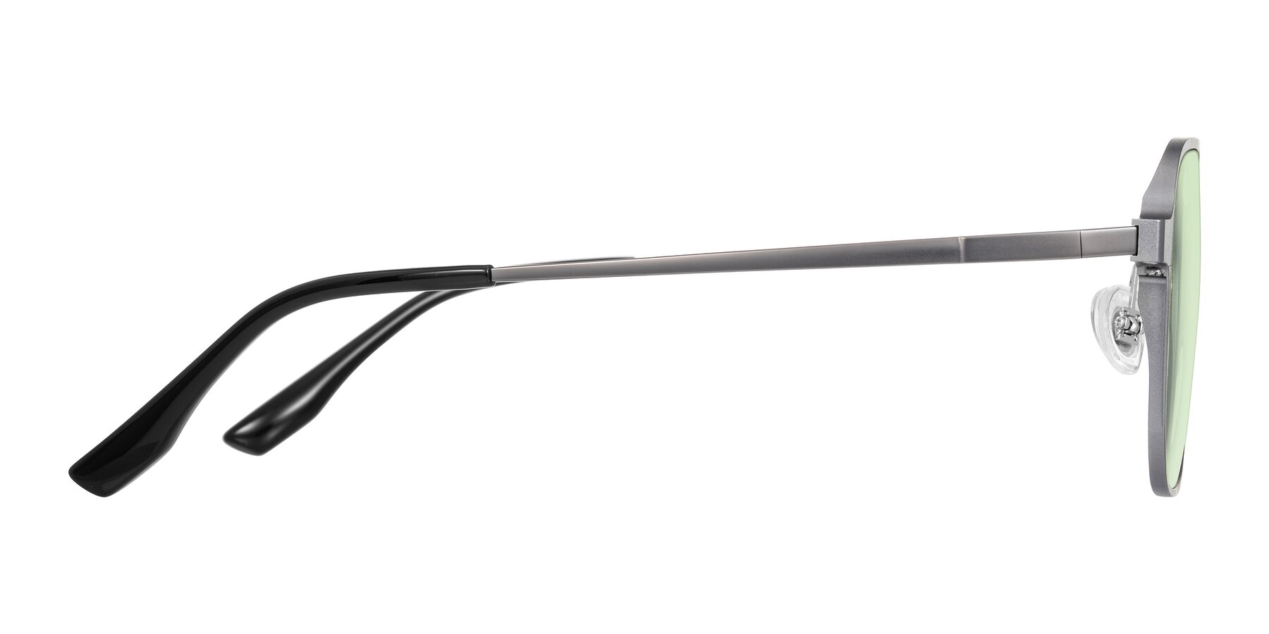 Side of Sanya in Gunmetal with Light Green Tinted Lenses