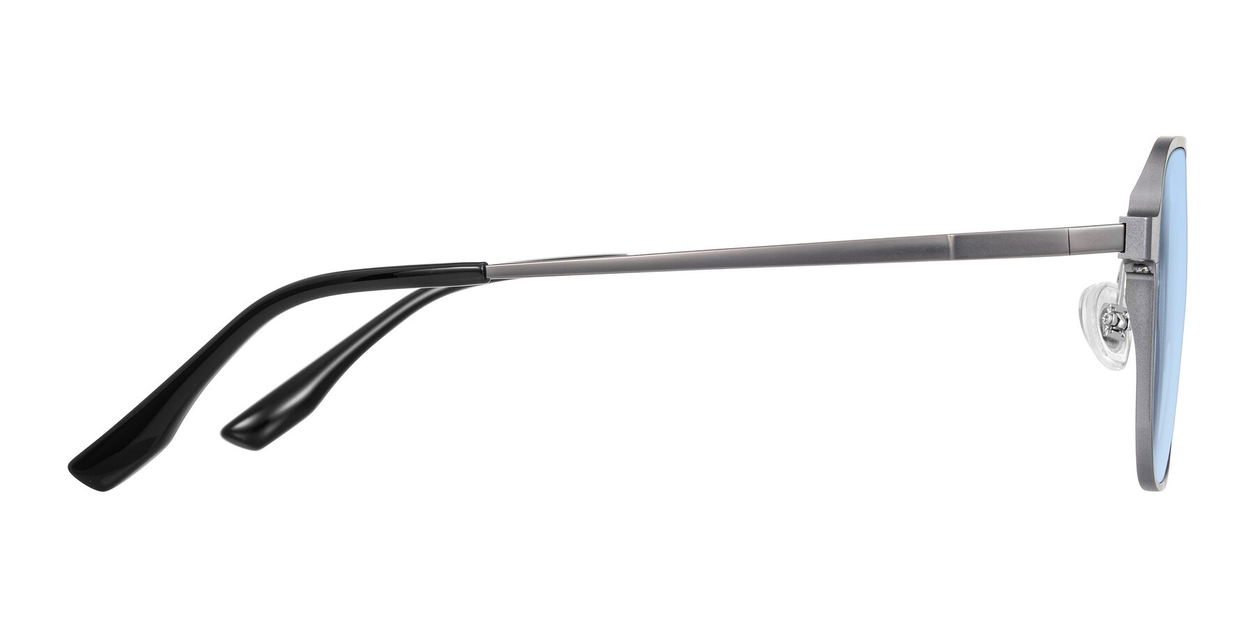 Side of Sanya in Gunmetal with Light Blue Tinted Lenses