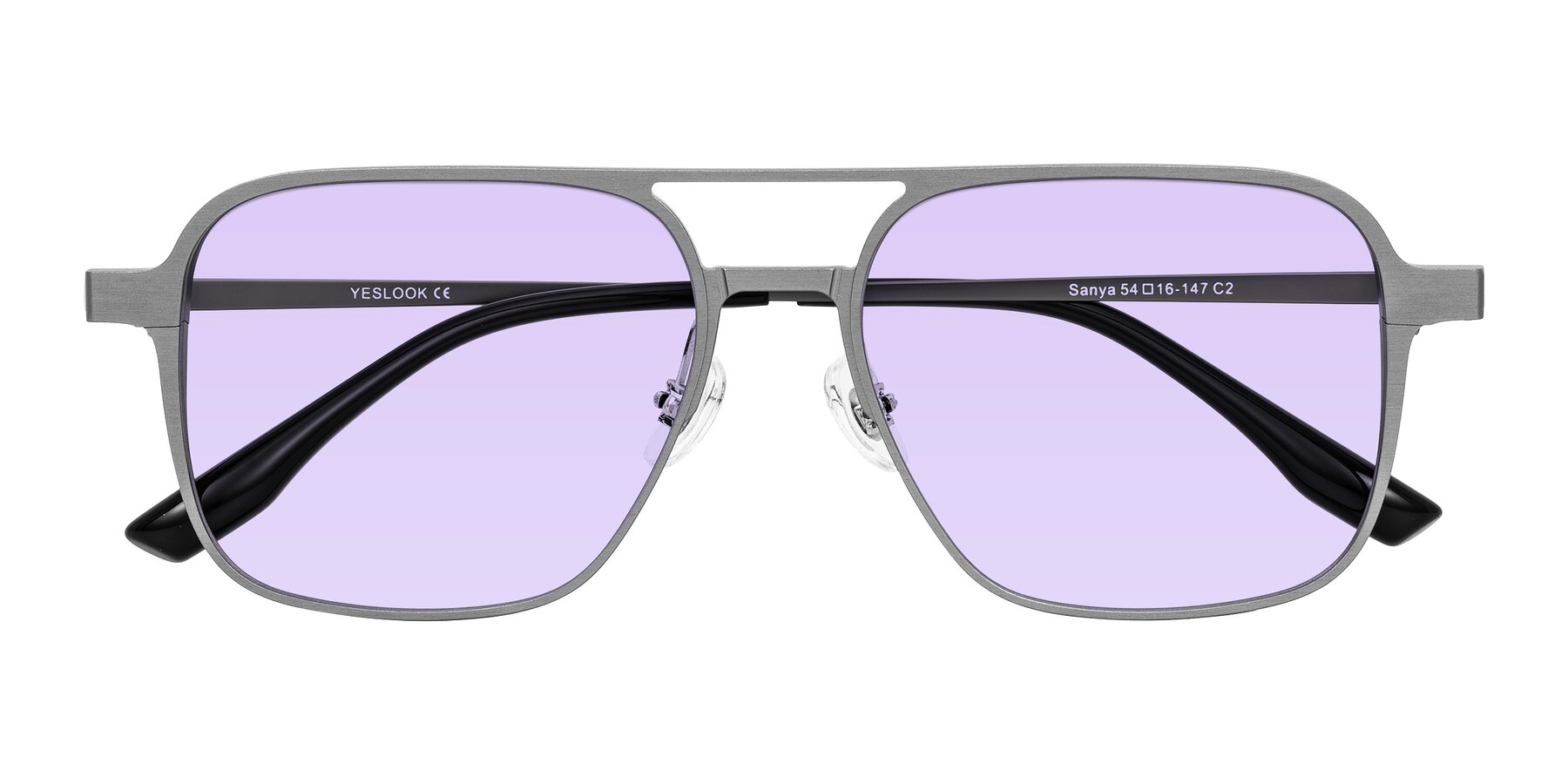 Folded Front of Sanya in Gunmetal with Light Purple Tinted Lenses