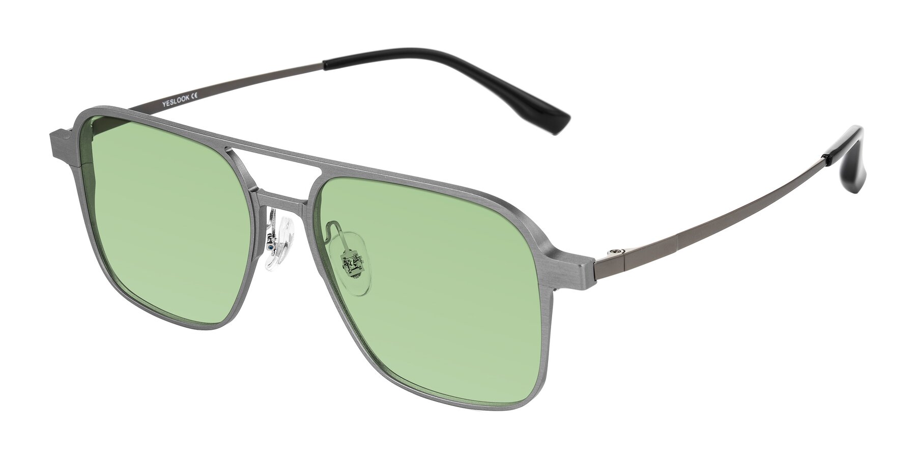 Angle of Sanya in Gunmetal with Medium Green Tinted Lenses