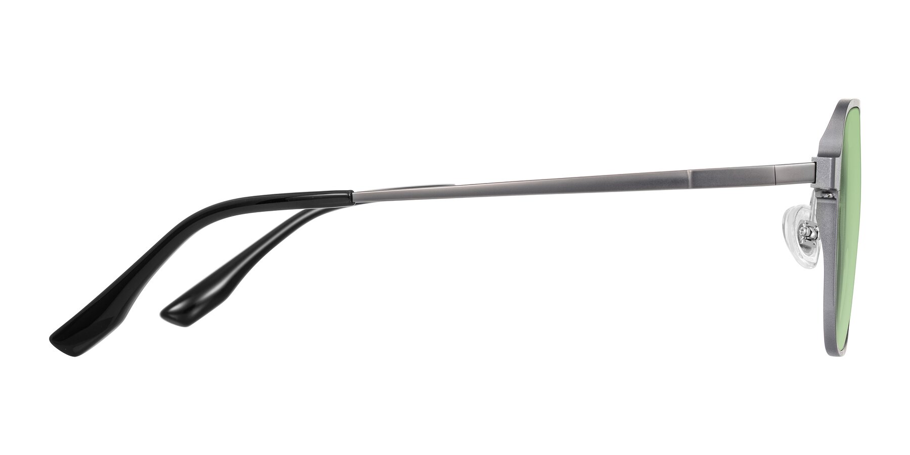 Side of Sanya in Gunmetal with Medium Green Tinted Lenses
