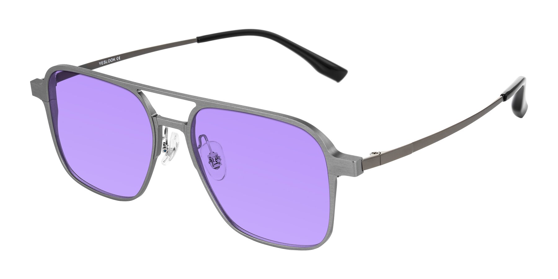 Angle of Sanya in Gunmetal with Medium Purple Tinted Lenses