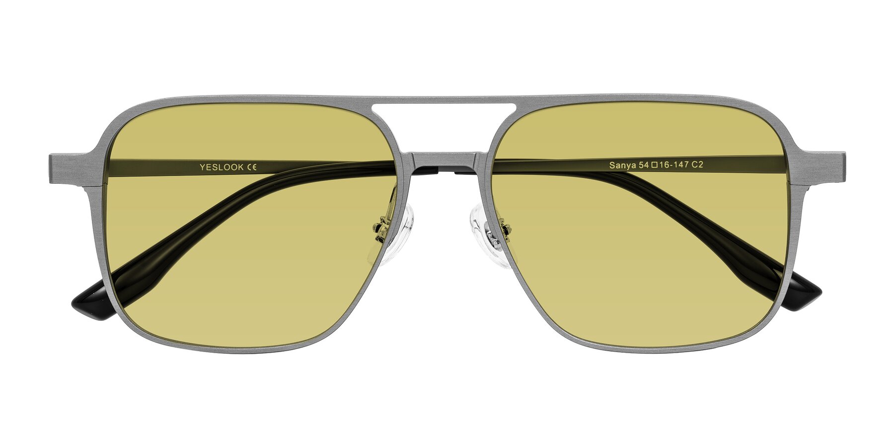 Folded Front of Sanya in Gunmetal with Medium Champagne Tinted Lenses