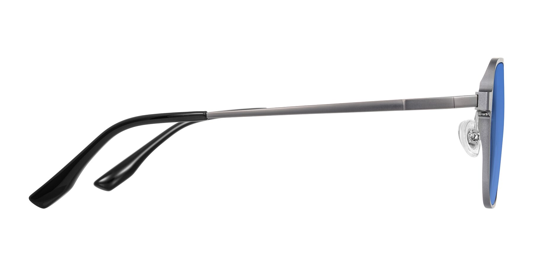 Side of Sanya in Gunmetal with Blue Tinted Lenses