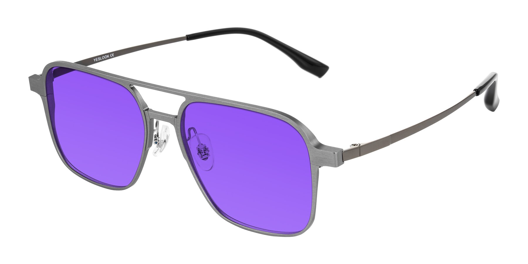 Angle of Sanya in Gunmetal with Purple Tinted Lenses