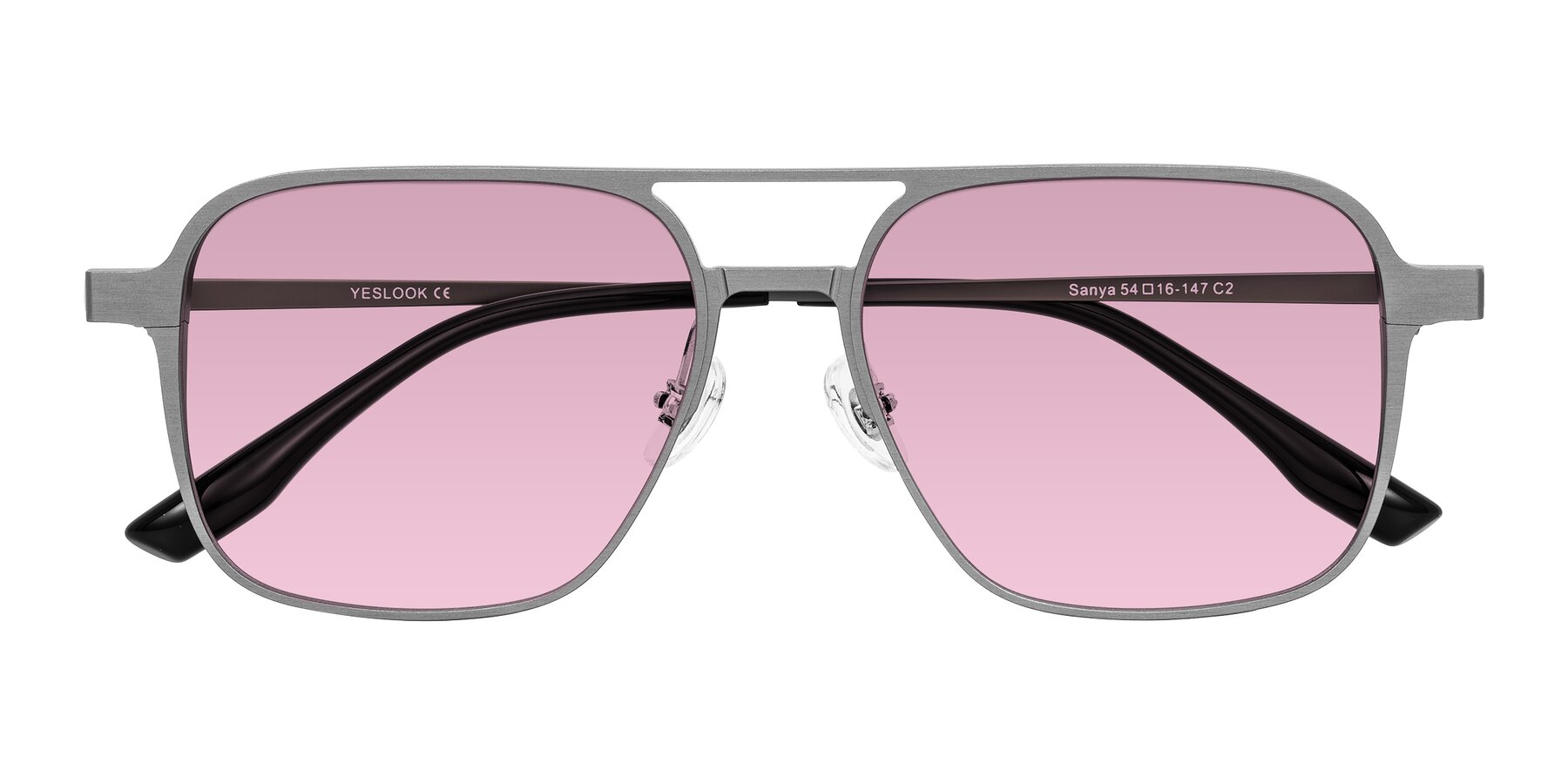 Folded Front of Sanya in Gunmetal with Light Wine Tinted Lenses