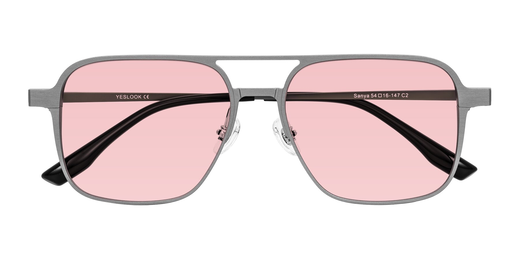 Folded Front of Sanya in Gunmetal with Light Garnet Tinted Lenses