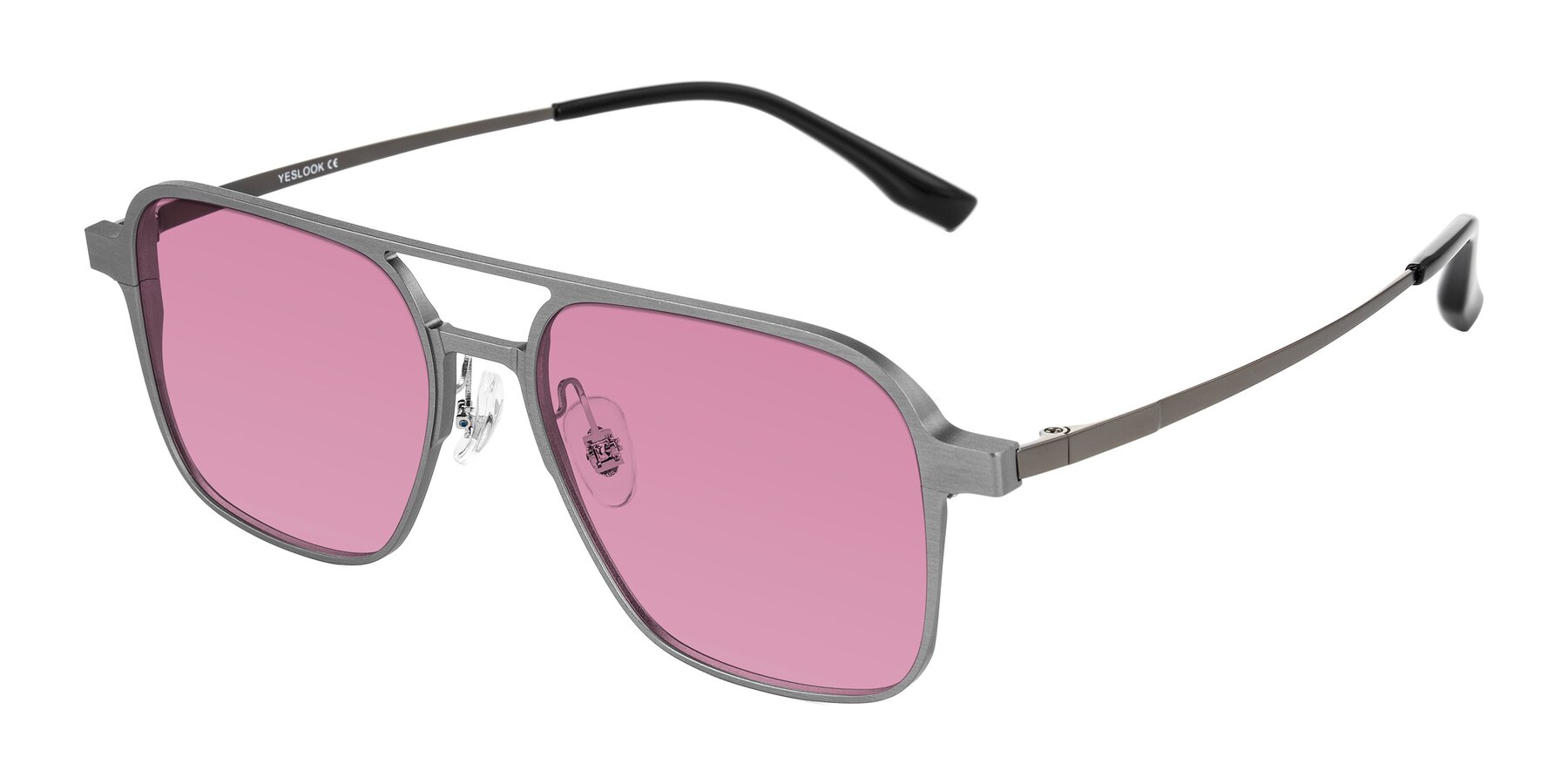 Angle of Sanya in Gunmetal with Medium Wine Tinted Lenses