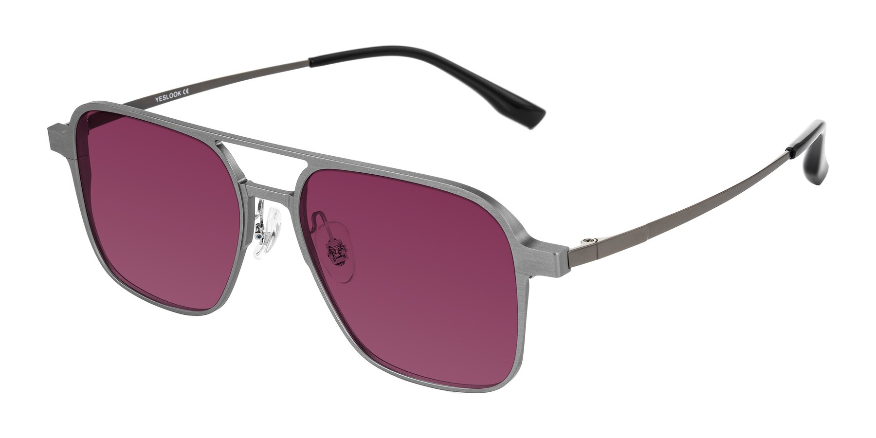 Angle of Sanya in Gunmetal with Wine Tinted Lenses