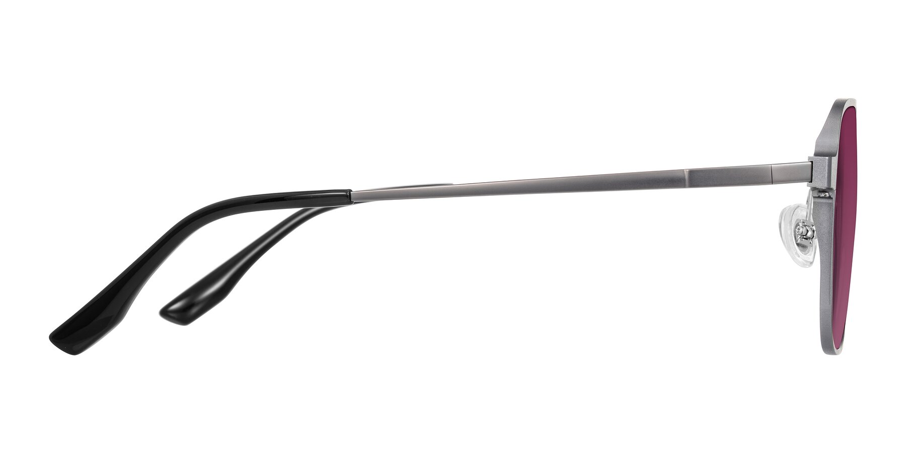 Side of Sanya in Gunmetal with Wine Tinted Lenses