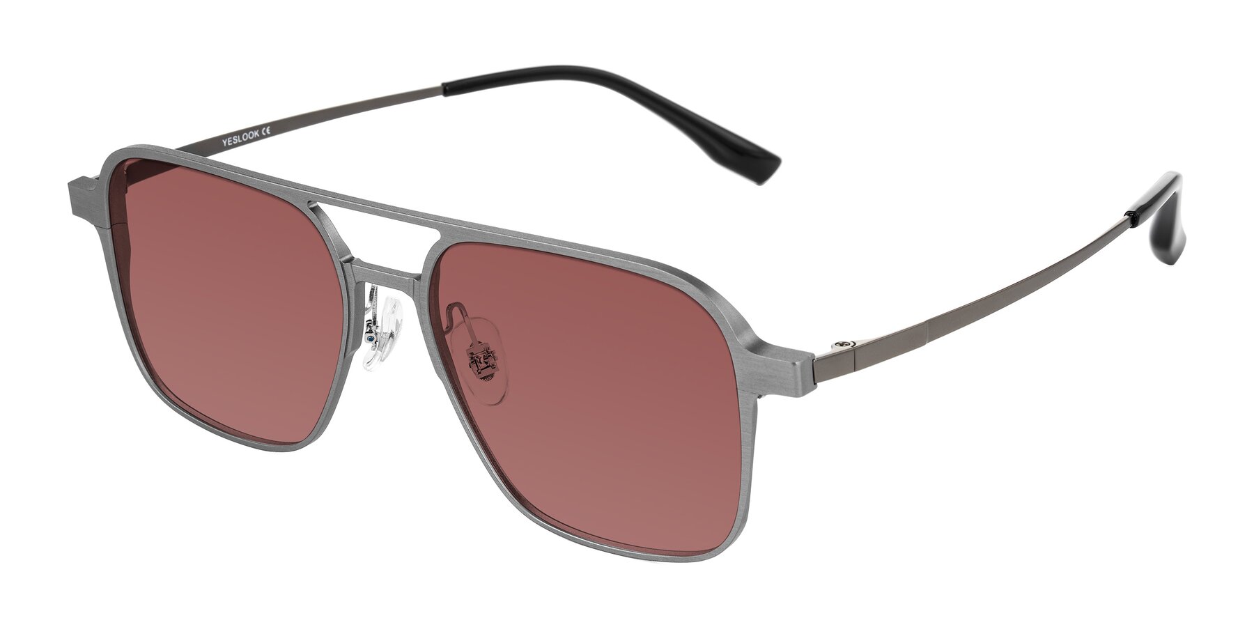 Angle of Sanya in Gunmetal with Garnet Tinted Lenses