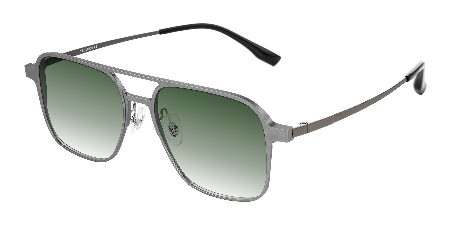 Angle of Sanya in Gunmetal with Green Gradient Lenses