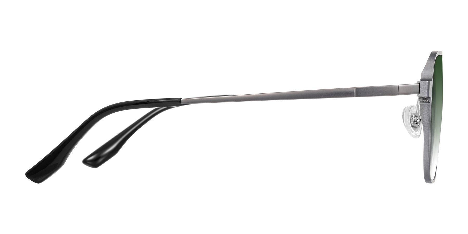 Side of Sanya in Gunmetal with Green Gradient Lenses