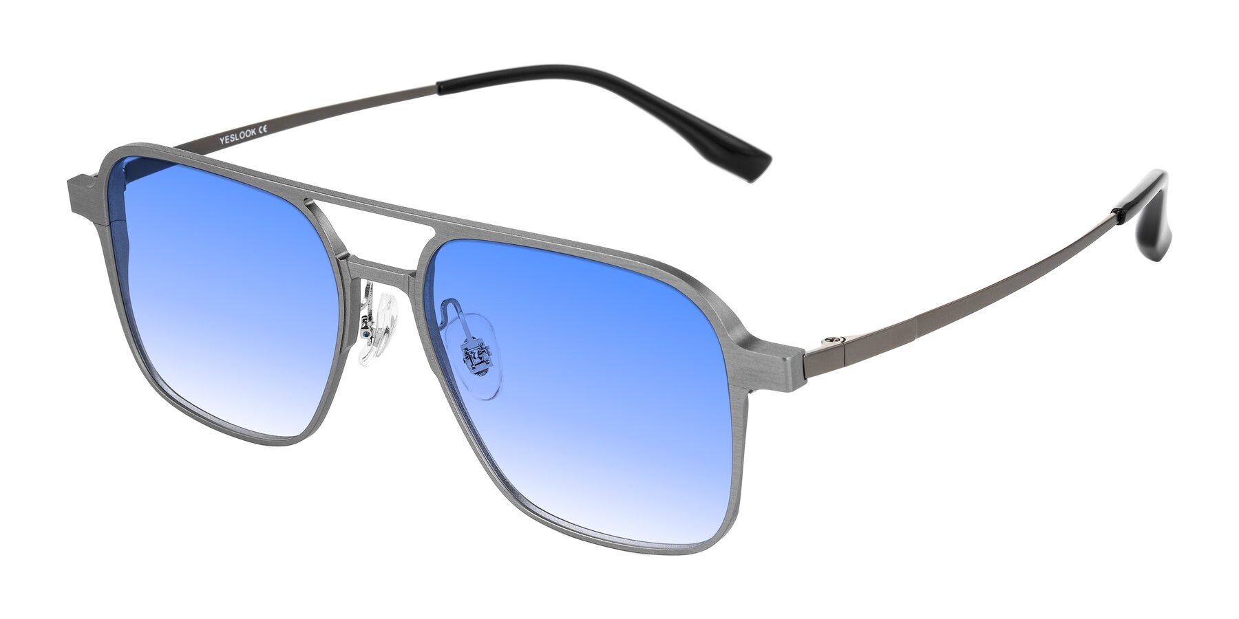 Angle of Sanya in Gunmetal with Blue Gradient Lenses