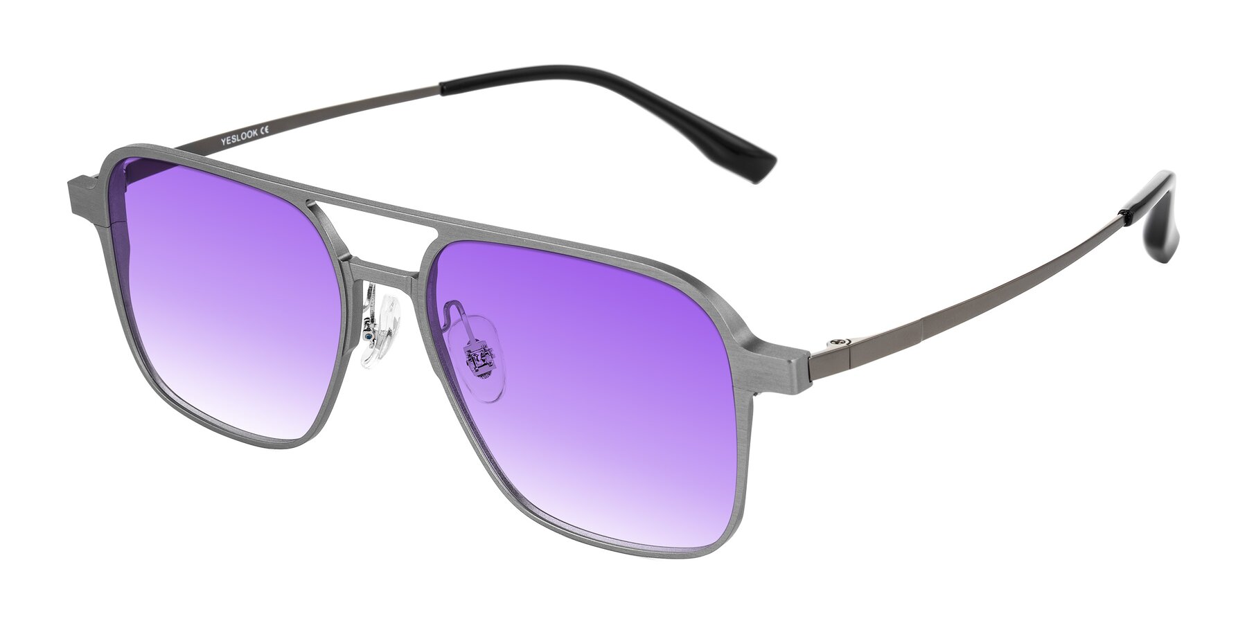 Angle of Sanya in Gunmetal with Purple Gradient Lenses