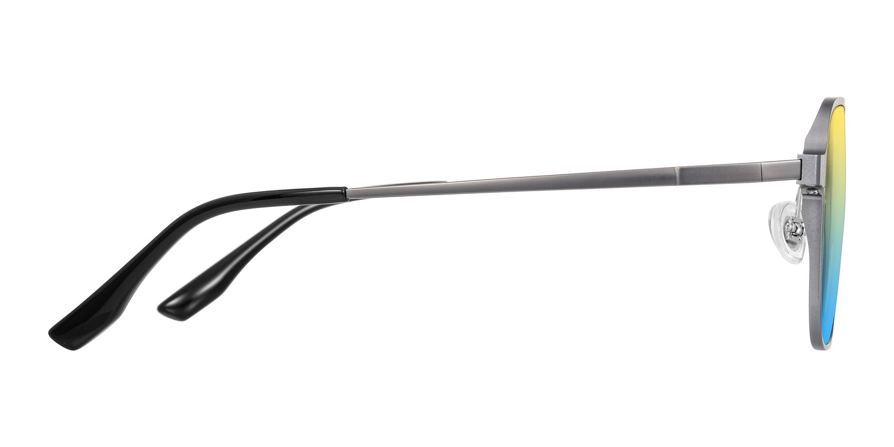 Side of Sanya in Gunmetal with Yellow / Blue Gradient Lenses