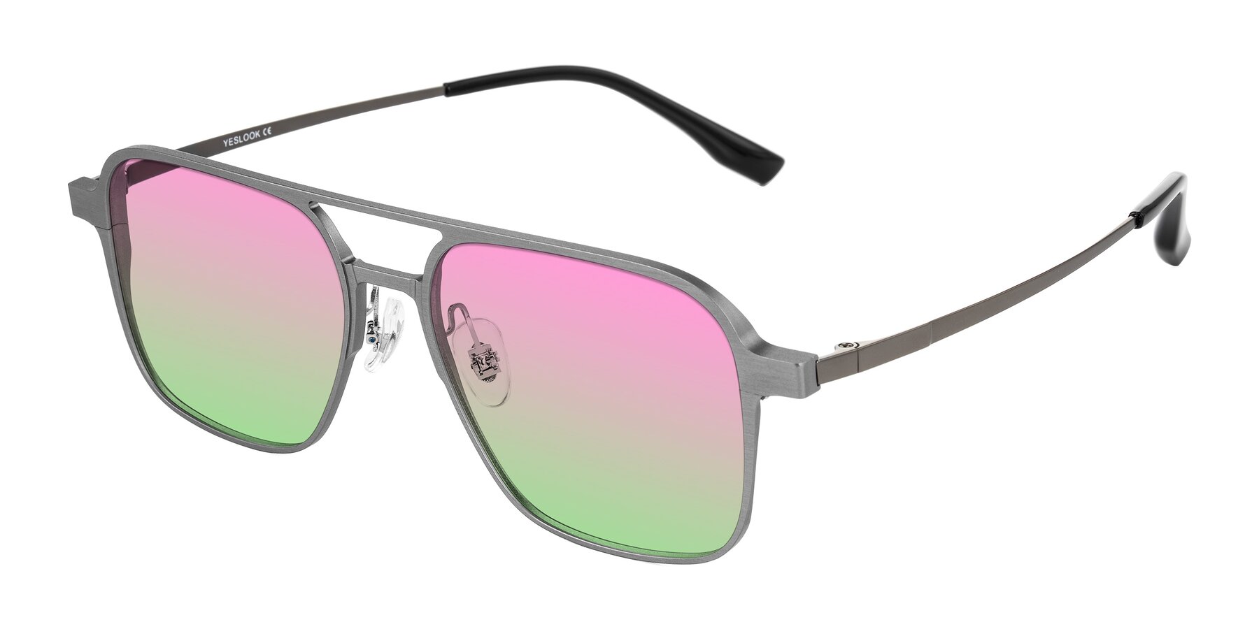 Angle of Sanya in Gunmetal with Pink / Green Gradient Lenses
