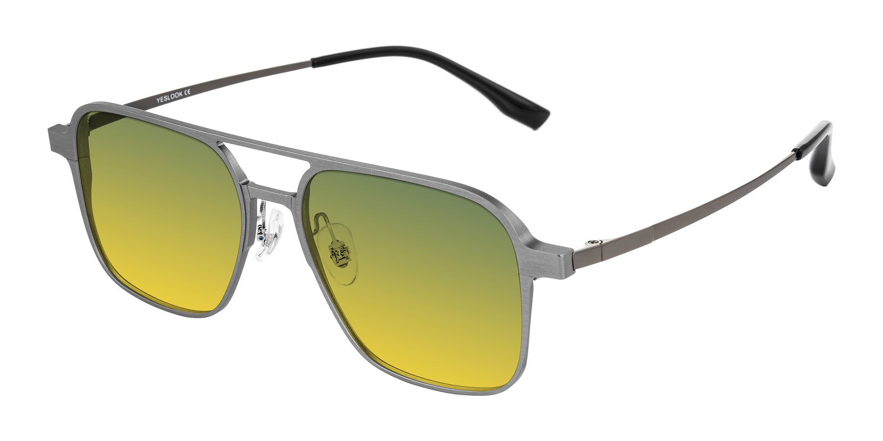 Angle of Sanya in Gunmetal with Green / Yellow Gradient Lenses