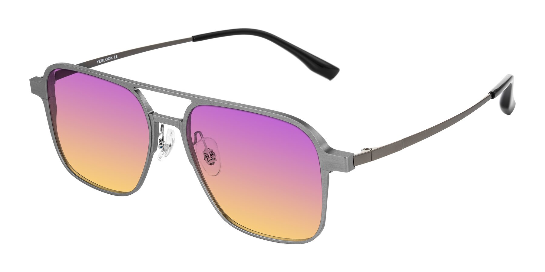 Angle of Sanya in Gunmetal with Purple / Yellow Gradient Lenses